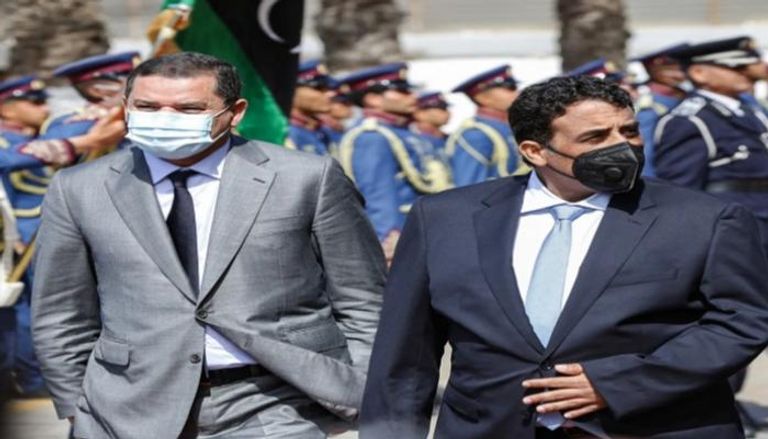 رئيس المجلس الرئاسي محمد المنفي مع عبدالحميد الدبيبة - أرشيفية