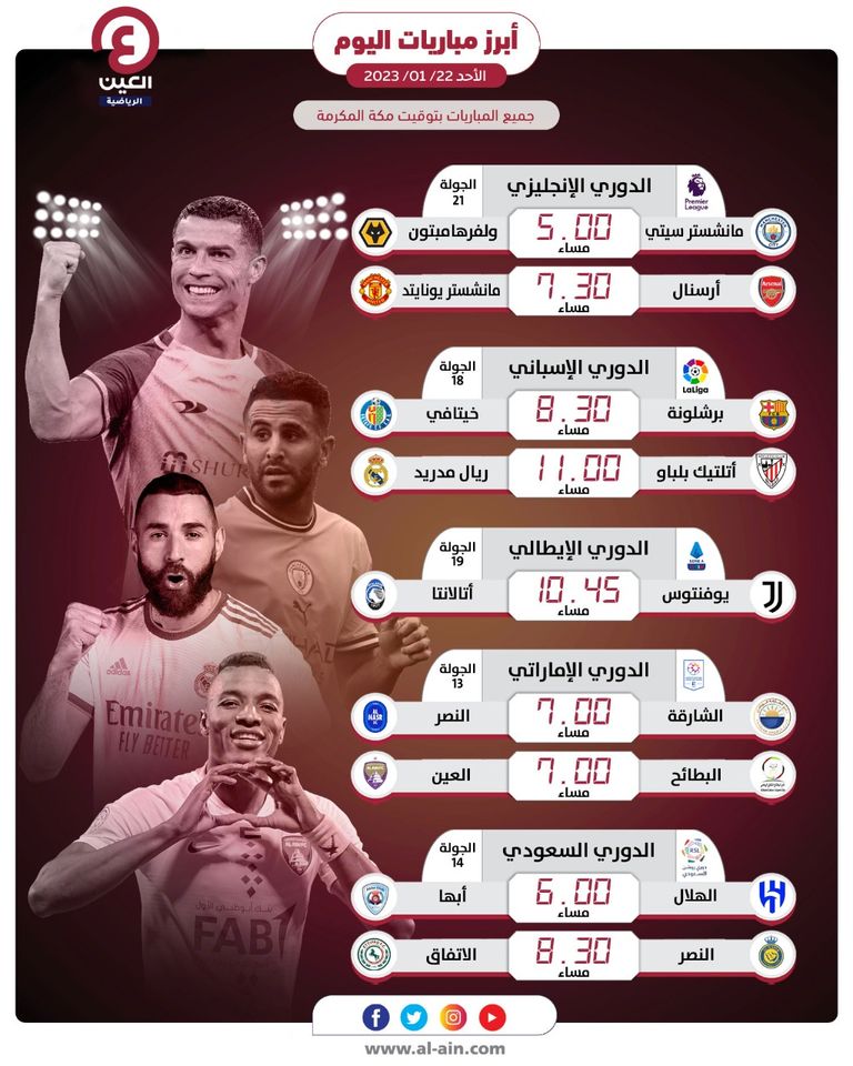 مباريات اليوم