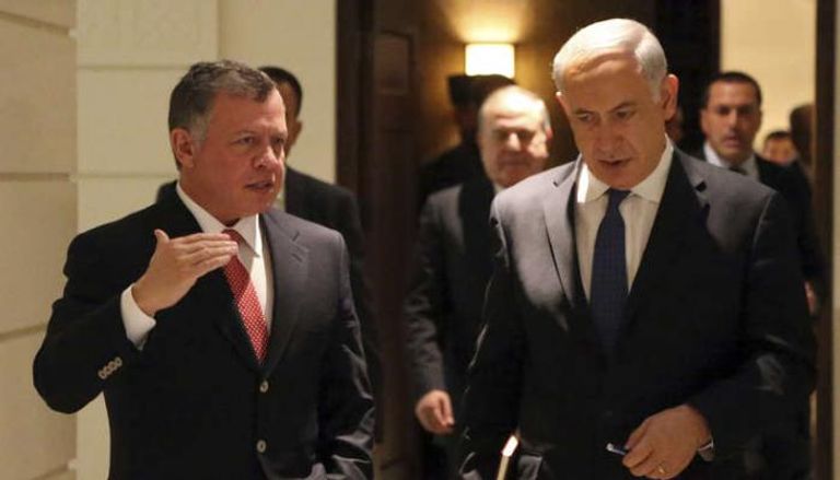 جانب من لقاء سابق بين العاهل الأردني ورئيس حكومة إسرائيل
