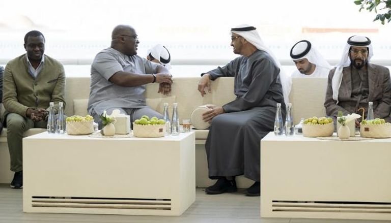 جانب من لقاء الشيخ عبد الله بن زايد آل نهيان ورئيس الكونغو الديمقراطية