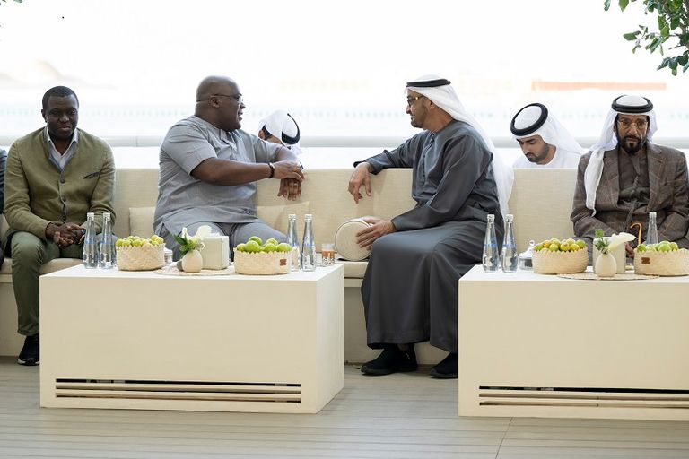 جانب من لقاء الشيخ عبد الله بن زايد آل نهيان ورئيس الكونغو الديمقراطية