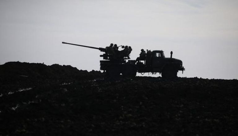 مدفع مضاد للطائرات للجيش الأوكراني قرب باخموت