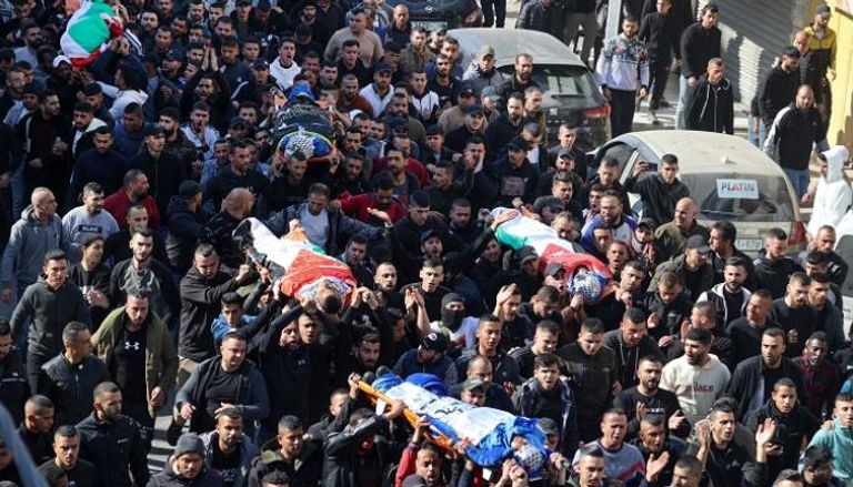 تشييع جنازة 4 شهداء فلسطينيين في جنين