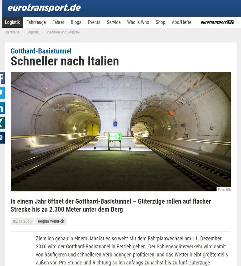 نفق قاعدة غوتارد الأطول في العالم