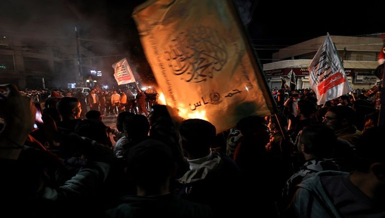 احتفالات في فلسطين بعد هجوم القدس  - فرانس برس