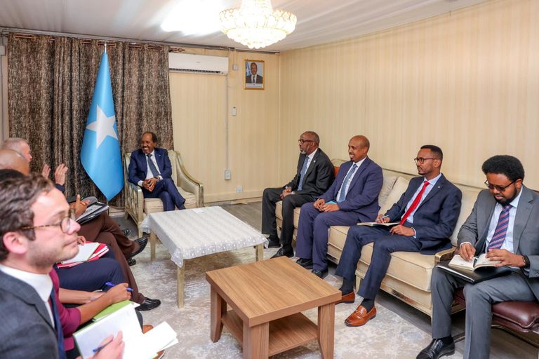جانب من لقاء الرئيس الصومالي والسفيرة الأمريكية