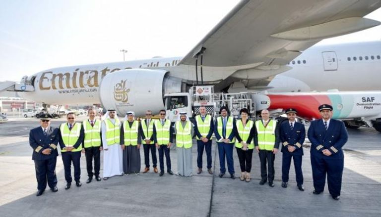 طيران الإمارات تشغل رحلة تجريبية بوقود مستدام