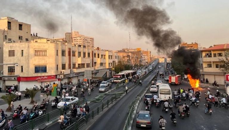 جانب من الاحتجاجات في إيران