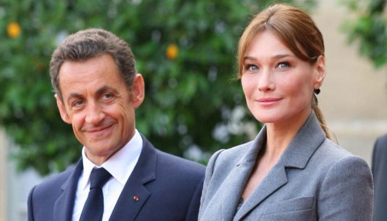 كارلا بروني وزوجها الرئيس الفرنسي الأسبق ساركوزي