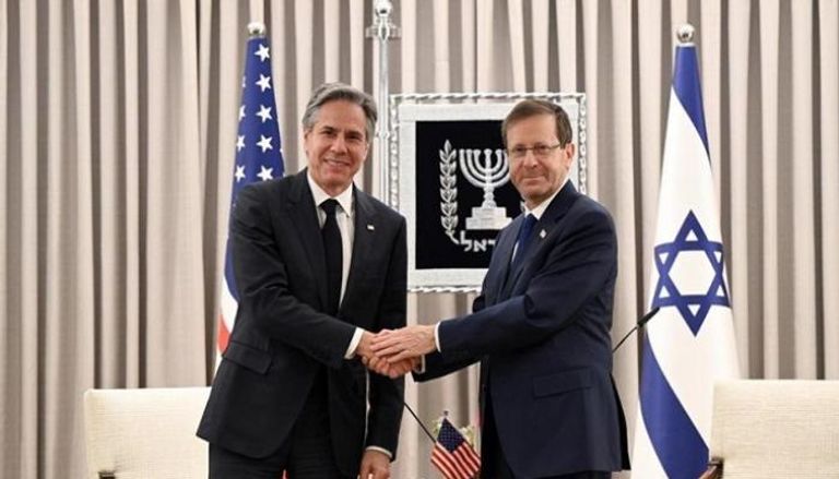 الرئيس الإسرائيلي خلال لقاء وزير الخارجية الأمريكي