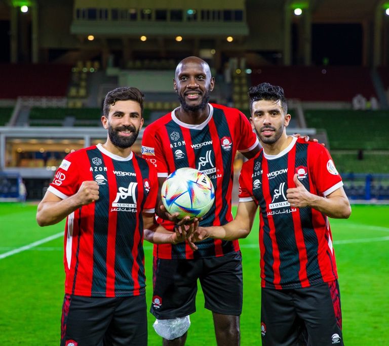 تافاريس مع زميليه في الرائد محمد فوزير وكريم البركاوي