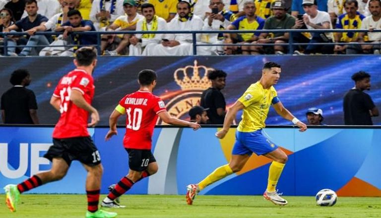 جانب من مباراة النصر واستقلال دوشنبه