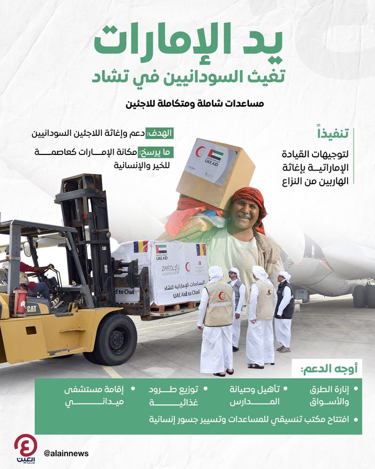 مساعدات إماراتية للنازحين السودانيين والمجتمع المحلي في تشاد