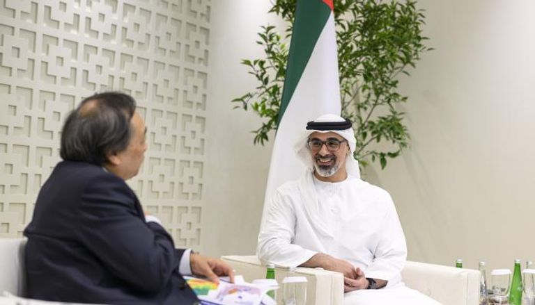 الشيخ خالد بن محمد بن زايد آل نهيان يلتقي رئيس شركة النفط اليابانية 