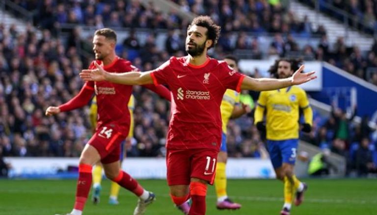 محمد صلاح خلال مباراة ليفربول وبرايتون