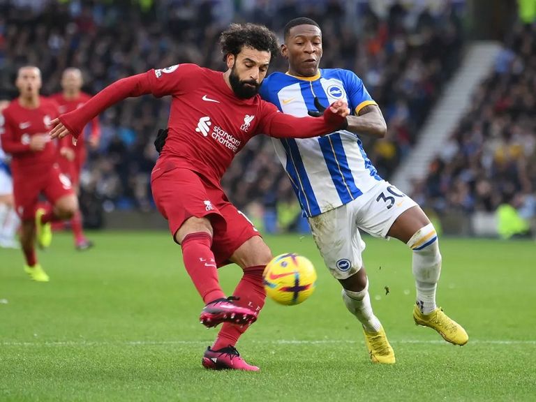محمد صلاح خلال مباراة ليفربول وبرايتون محمد صلاح خلال مباراة برايتون وليفربول