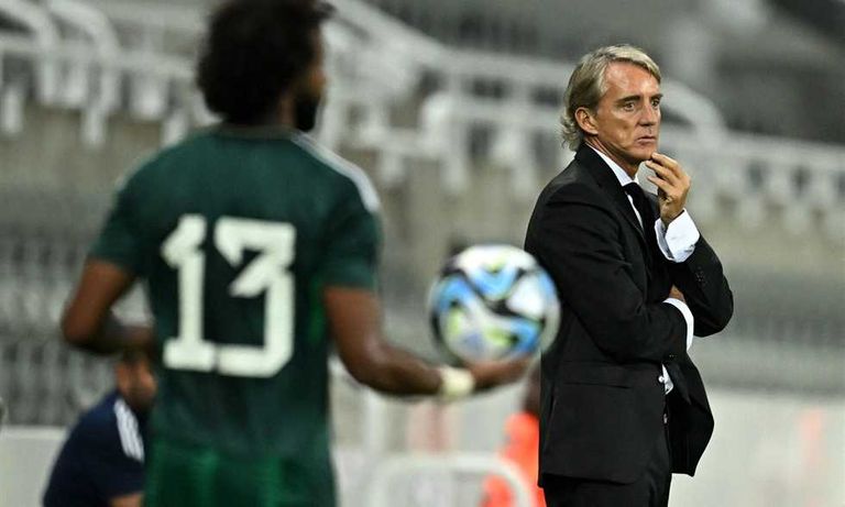 روبرتو مانشيني من مباراة السعودية ونيجيريا