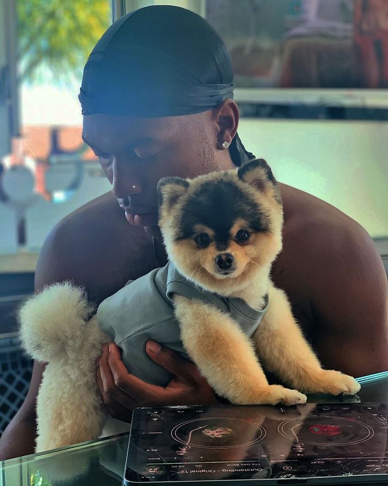 دانييل ستوريدج مع كلبه كلب دانييل ستوريدج