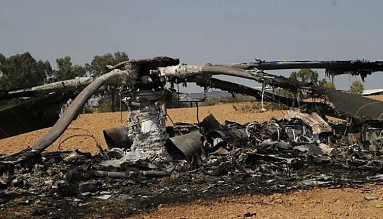المروحية الإسرائيلية المحترقة 
