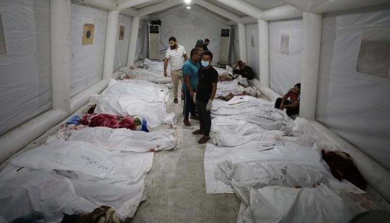جثامين قتلى فلسطينيين قضوا في القصف الإسرائيلي