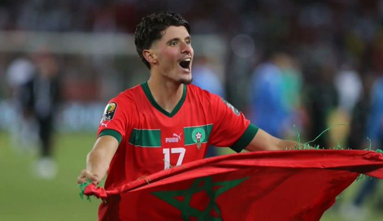 أسامة العزوزي منتخب المغرب ضد ليبيريا