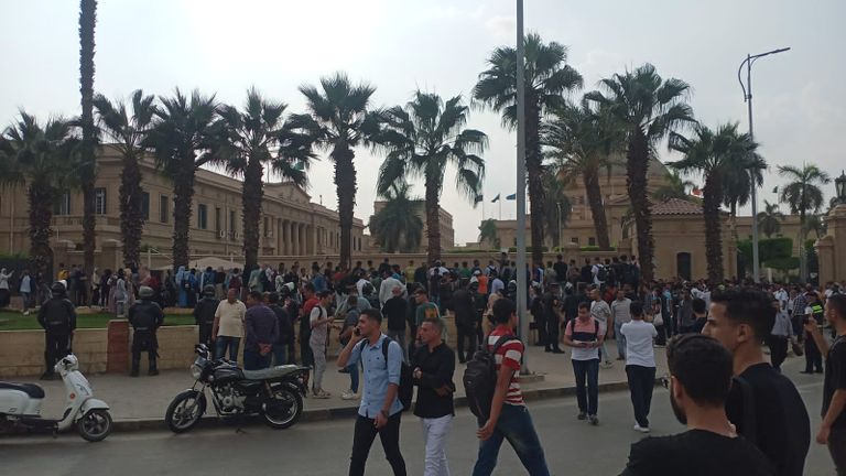 جانب من مظاهرات نقابة الصحفيين بالقاهرة