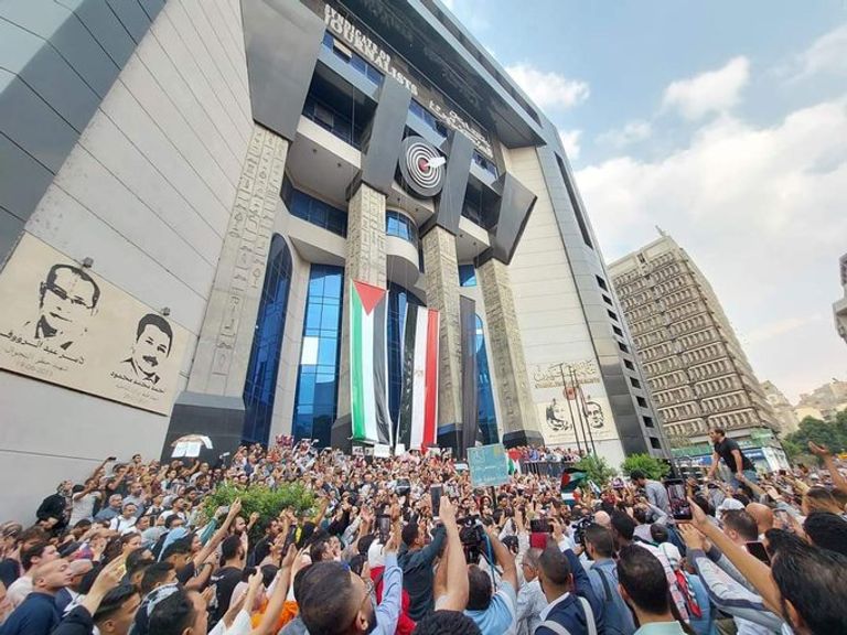 جانب من مظاهرات نقابة الصحفيين بالقاهرة