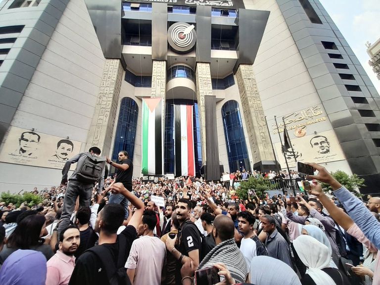 جانب من مظاهرات نقابة الصحفيين بالقاهرة