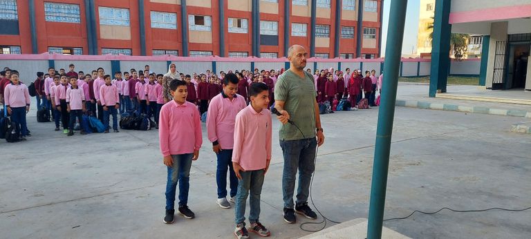 طلاب مدرسة مصرية يتضامنون مع ضحايا غزة