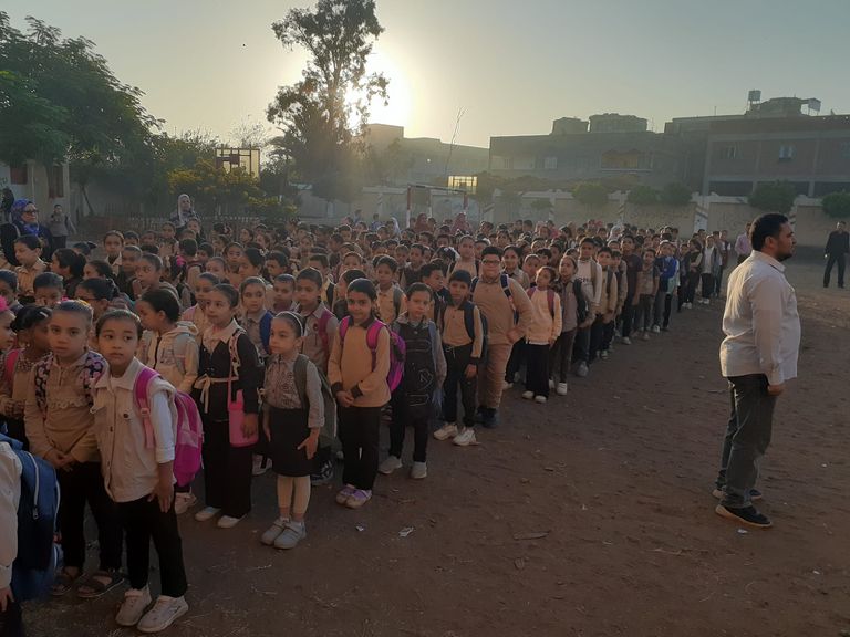 طلاب مدرسة مصرية يتضامنون مع ضحايا غزة