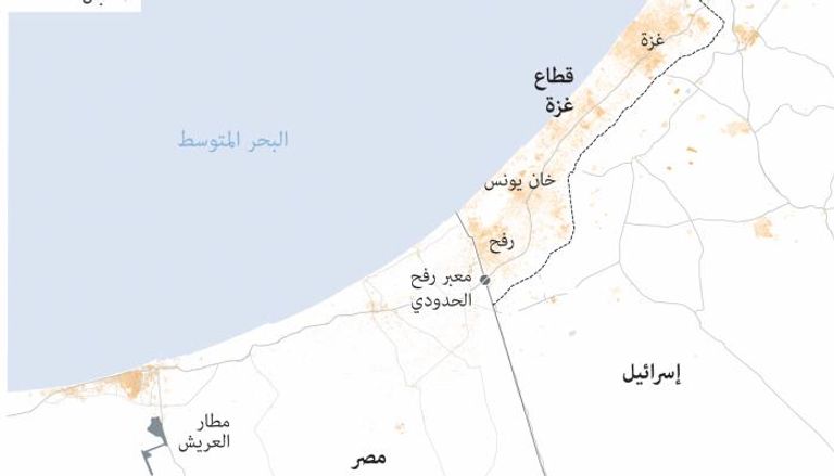 خريطة لقطاع غزة