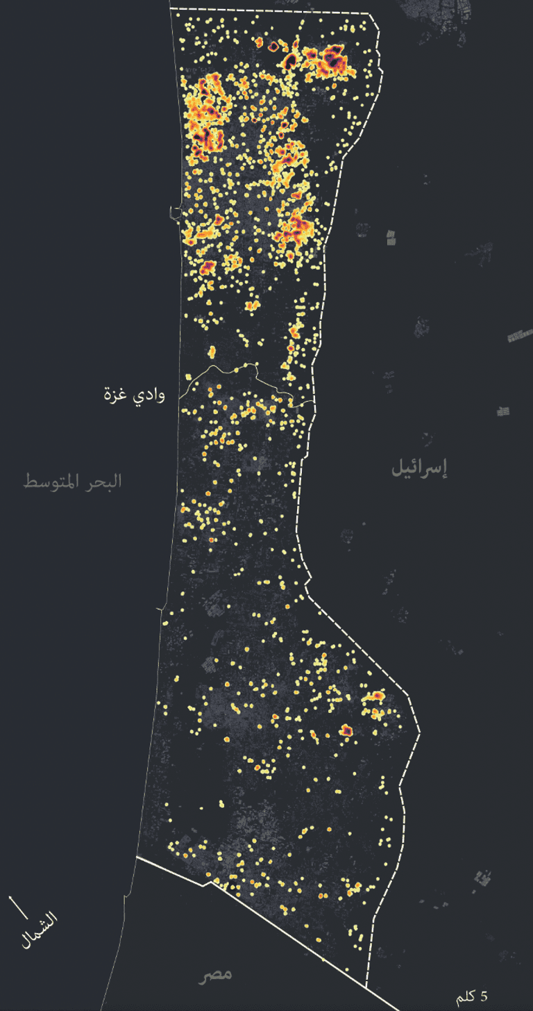 خريطة لقطاع غزة