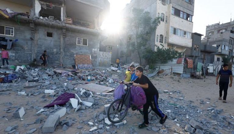 جانب من الدمار الذي ألحقه القصف الإسرائيلي في غزة