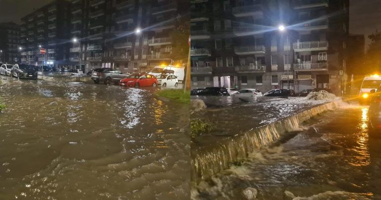 مستوى المياه وصل في بعض الشوارع حتى الركب