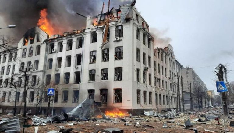 آثار القصف الروسي على أوكرانيا - أرشيفية 