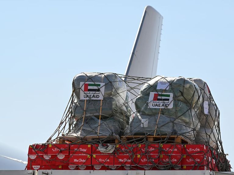 جانب من المساعدات الإماراتية