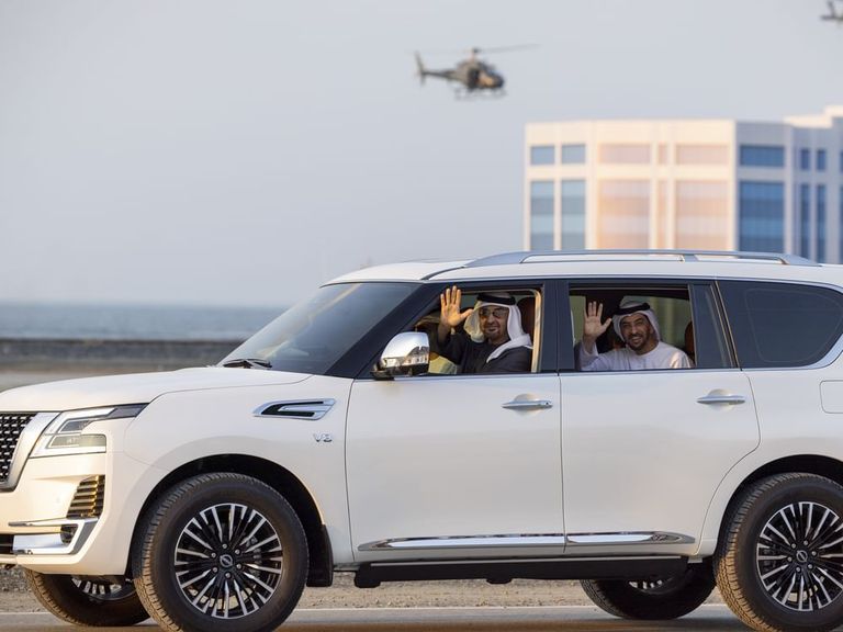 الشيخ محمد بن زايد آل نهيان رئيس دولة الإمارات خلال حضوره «حصن الاتحاد9»