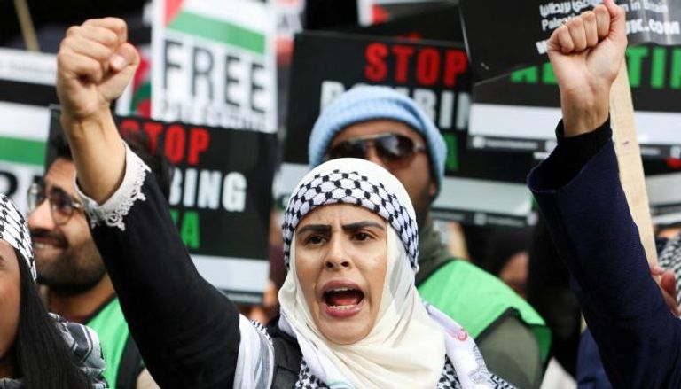 مظاهرات سابقة في لندن دعما للفلسطينيين