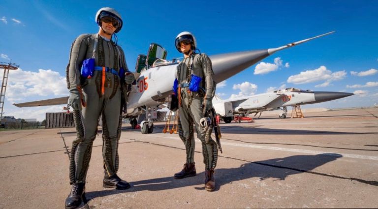 طائرات اعتراضية تابعة للقوات الجوية الكازاخستانية من طراز ميج 31 مقاتلات F-15SA, MiG-31, JF-17 Bl.3, Su-30MKA