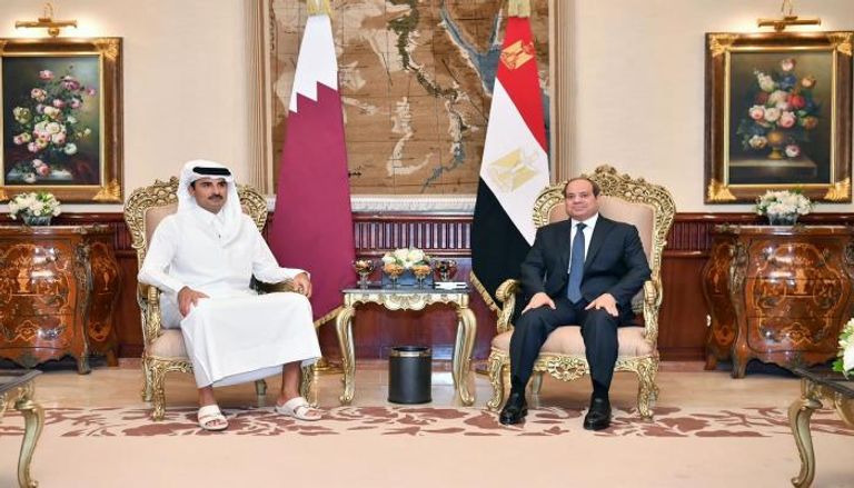 الرئيس المصري وأمير قطر  -أرشيفية