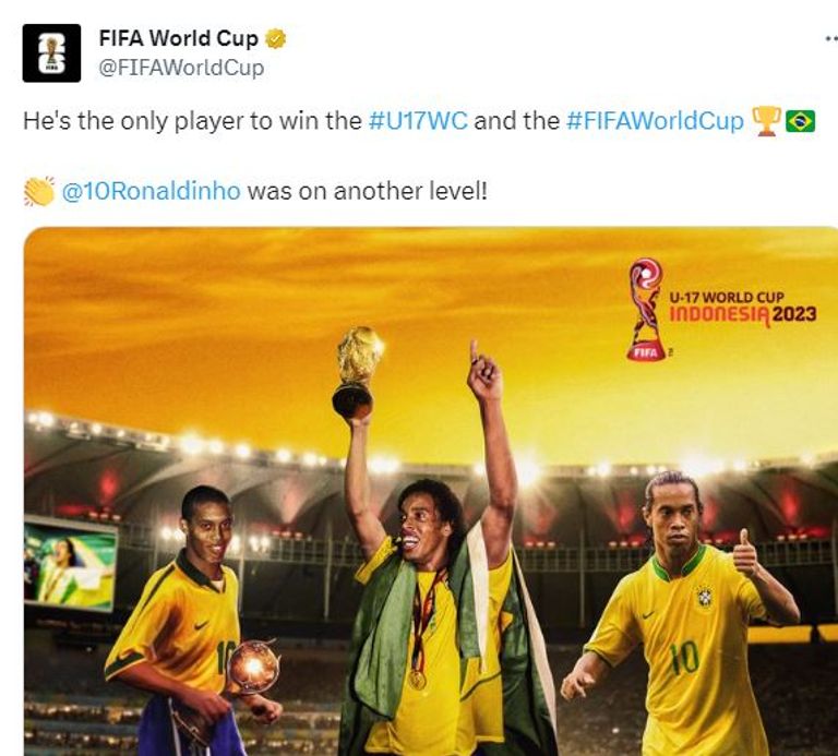 رونالدينيو بطلاً للعالم صغيراً وكبيراً رونالدينيو في كأس العالم للناشئين تحت 17 عاما