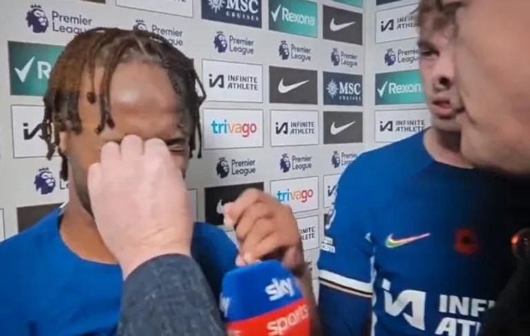 رحيم سترلينغ مهاجم تشيلسي ضد مانشستر سيتي