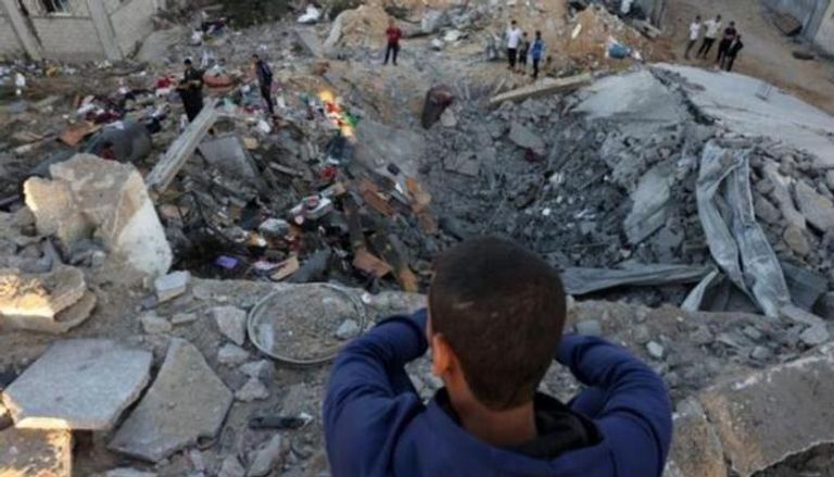 آثار القصف الإسرائيلي في غزة