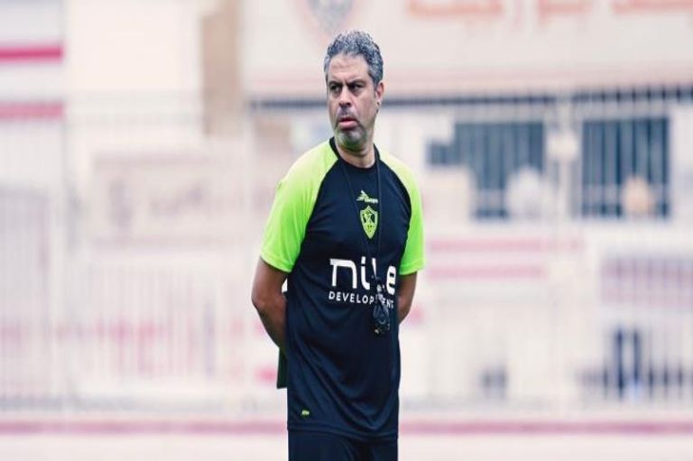 معتمد جمال مدرب الزمالك المصري مرتضى منصور رئيس نادي الزمالك المعزول