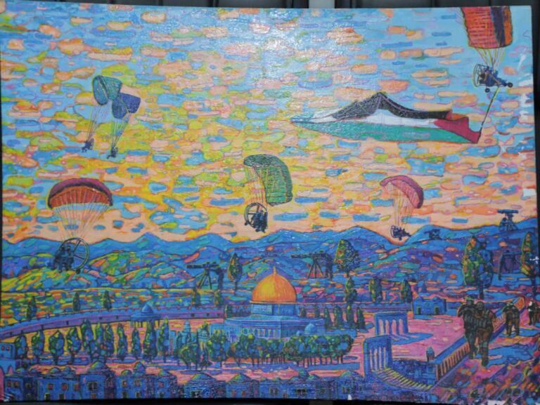 إحدى اللوحات المشاركة في المسابقة