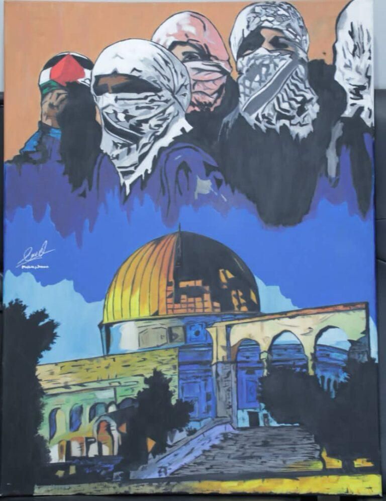 إحدى اللوحات المشاركة في المسابقة