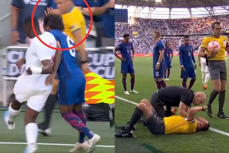 إصابة الحكم المساعد في لقاء كندا وأمريكا