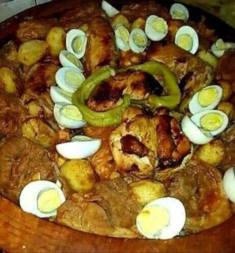 طبق البركوكش بالأخطبوط المجفف