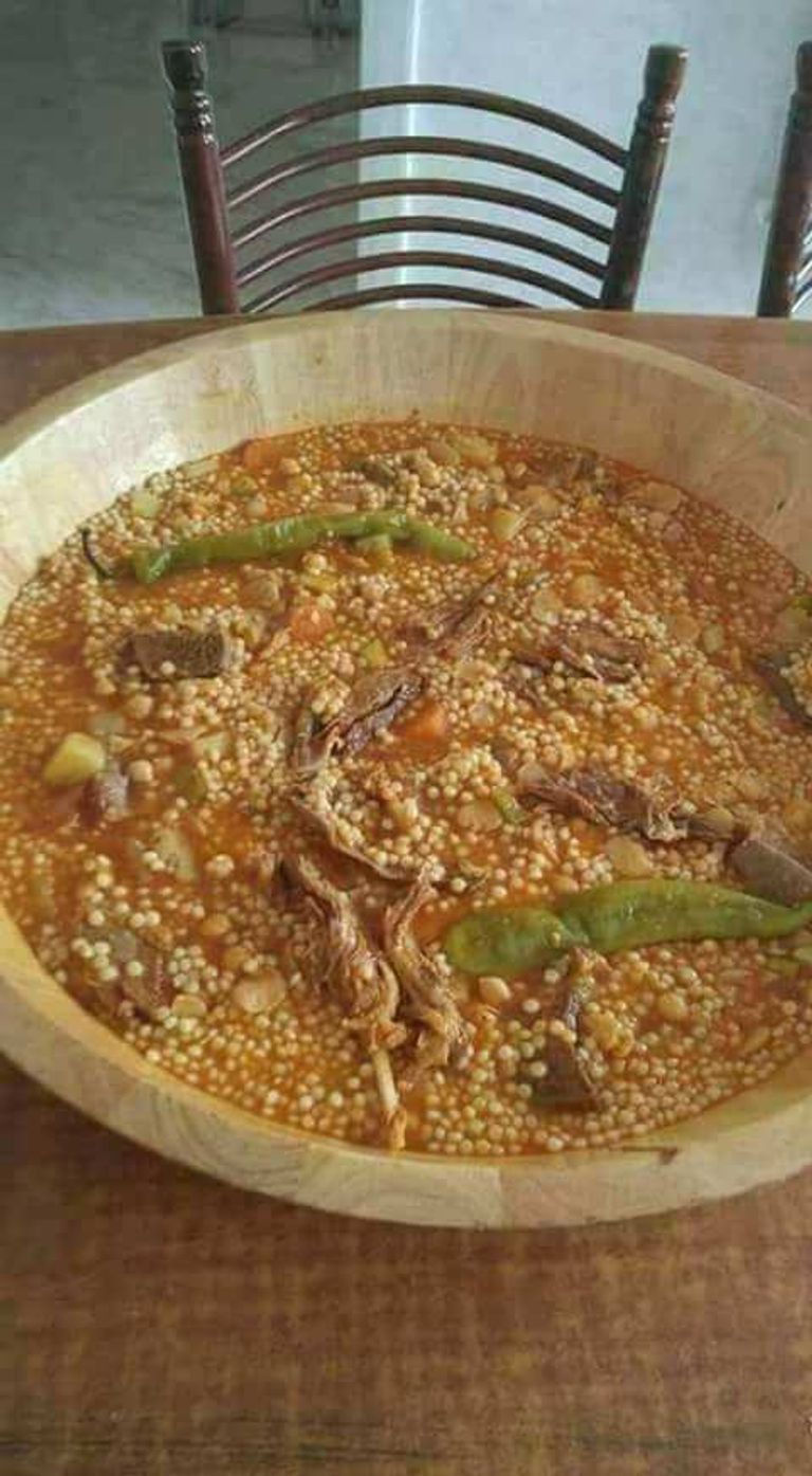 طبق البركوكش بالأخطبوط المجفف