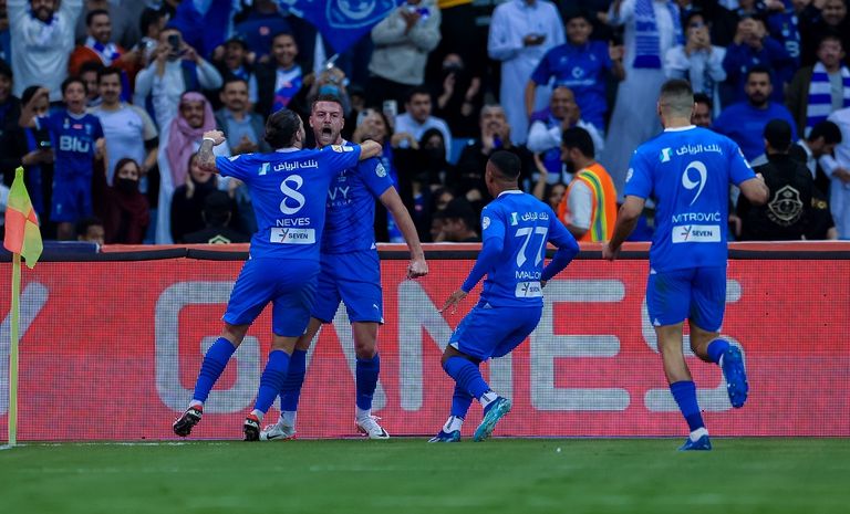 من مباراة الهلال ضد النصر في الدوري السعودي